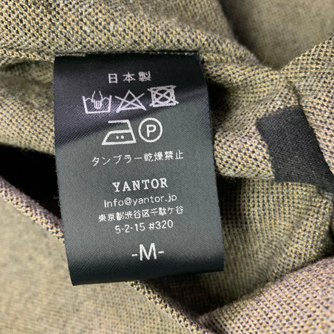 YANTOR Size M Tan Wool Silk Half Zip Anorak Coat