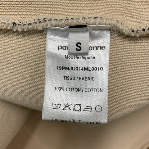 PACO RABANNE Taille S Mini-jupe en coton imprimé animal marron beige