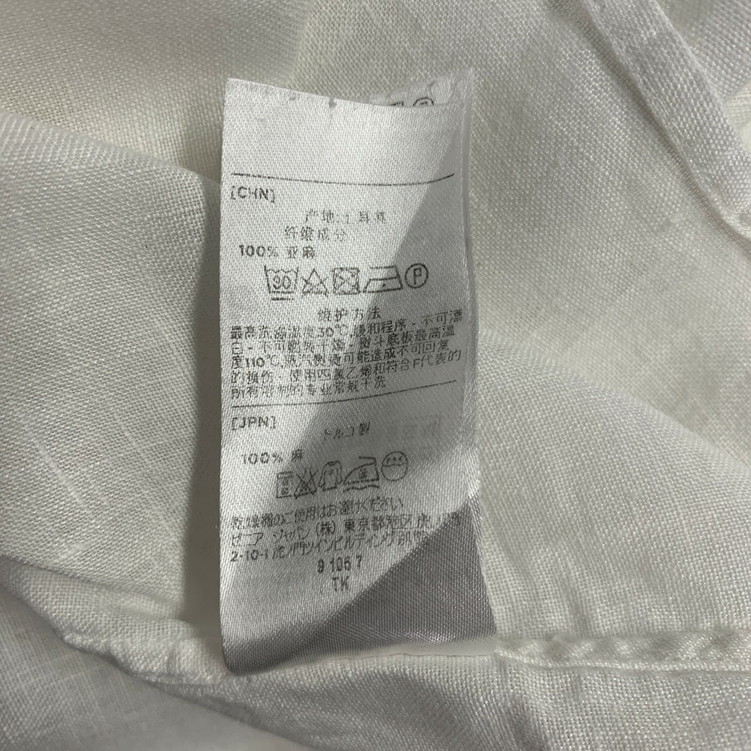 ERMENEGILDO ZEGNA Size XXL White Linen Long Sleeve Shirt
