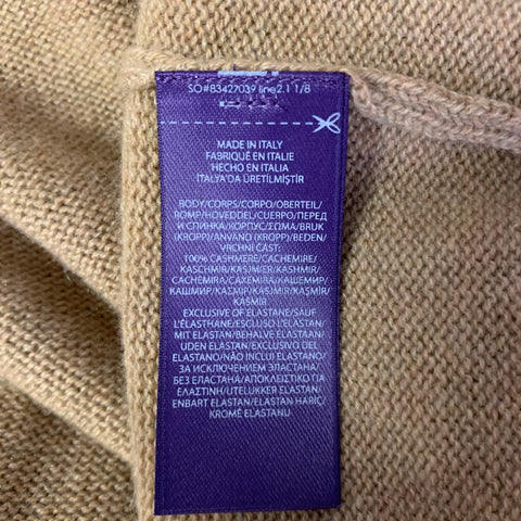 RALPH LAUREN Size XL Camel Knit Cashmere Turtleneck Sweater