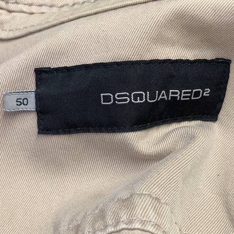 DSQUARED2 Size S Beige Twill Cotton Button Up Jacket