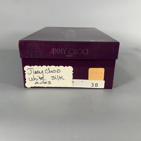 JIMMY CHOO Size 8 Cream Silk Mules Pumps