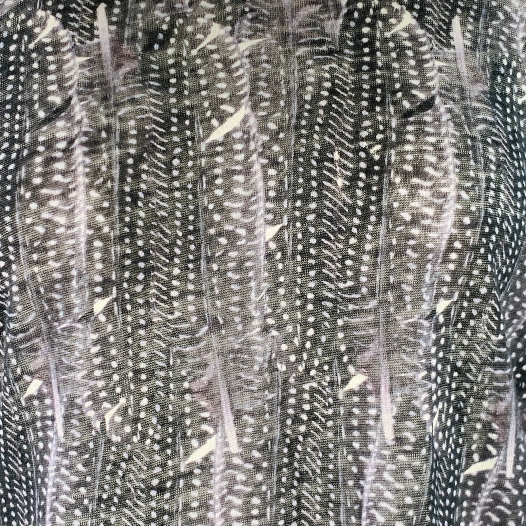 ISABEL MARANT Size M Black Purple Feathers Scoop Neck Casual Top