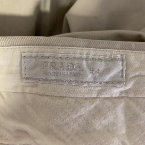 PRADA Size 36 Khaki Cotton Zip Fly Casual Pants