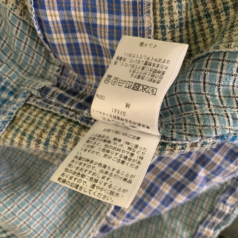 SOUTH 2 WEST 8 Size S Green Blue & White Plaid Cotton Long Sleeve Shirt