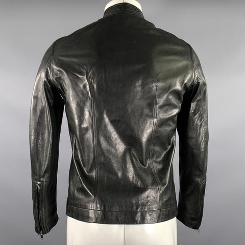 RICK OWENS Size 40 Black Leather Biker Zip Up Jacket
