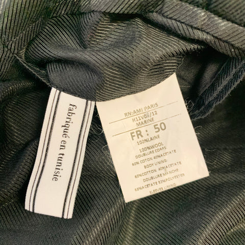 AMI by ALEXANDRE MATTIUSSI Size 40 Navy Black Wool Peak Lapel Sport Coat
