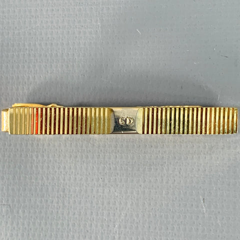 CHRISTIAN DIOR Vintage Gold Engraved Metal Tie Clip