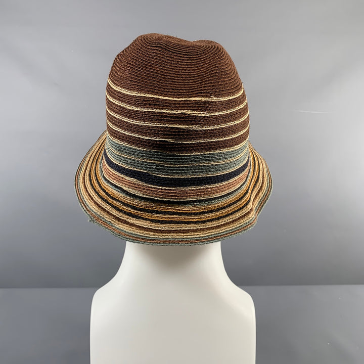 PAUL SMITH Size L Brown Beige Woven Hemp Hats