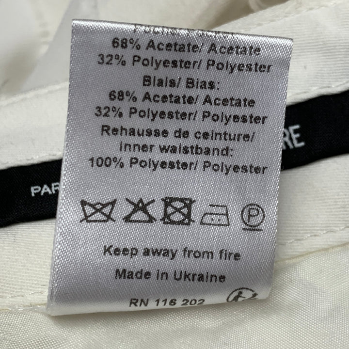 ZADIG & VOLTAIRE Size XS White Viscose Cotton Textured Tapered Zip Fly Dress Pants