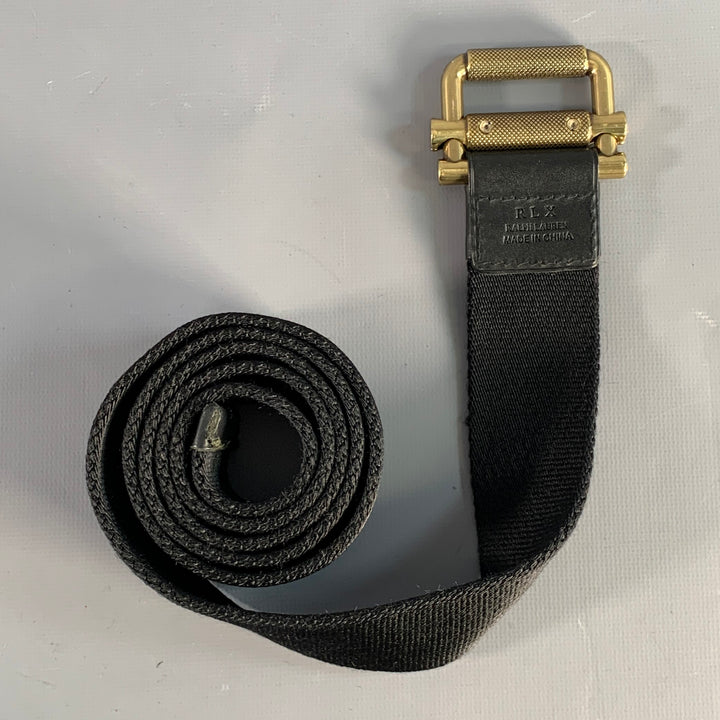 RLX by RALPH LAUREN Size One Size Black Gold Canvas Belt