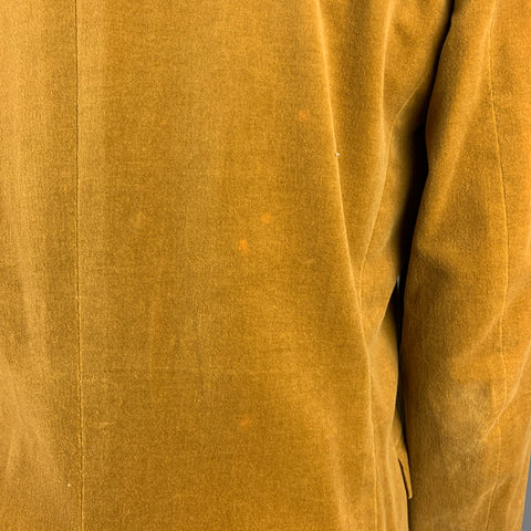 MARC JACOBS Size 40 Yellow Velvet Cotton Notch Lapel Sport Coat