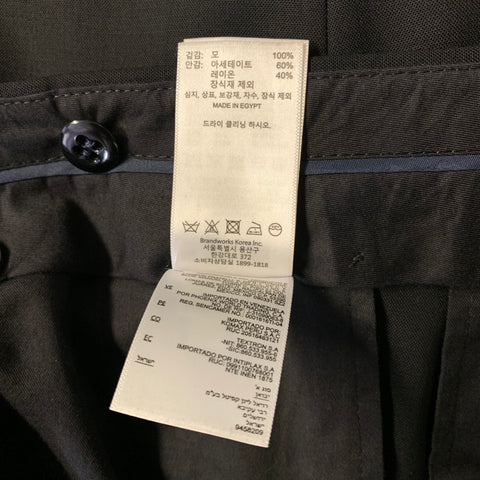 BROOKS BROTHERS Chest Size 42 Regular Black Wool Notch Lapel 36 30 Suit
