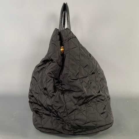 PRADA Black Quilted Nylon Handbag & Leather Goods