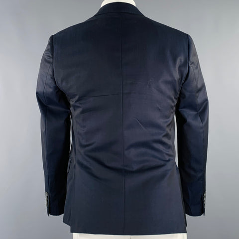 ZIGNONE Blazer en laine bleu marine, taille 38, simple boutonnage