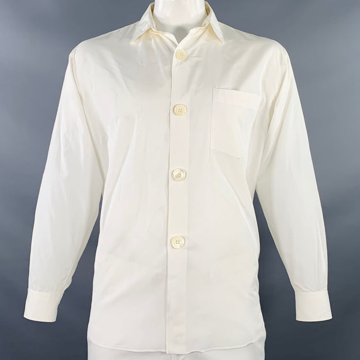 COMME des GARCONS HOMME PLUS Size XXL White One Pocket Button Up Long Sleeve Shirt