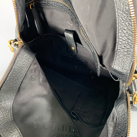 BURBERRY PRORSUM 2014 -St Ives-  Black Burgundy Color Block Leather Bag