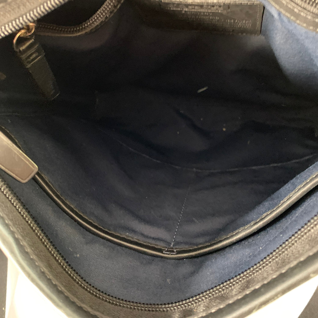 COACH One Size Grey Black Logo Coated Canvas Crossbody Bag