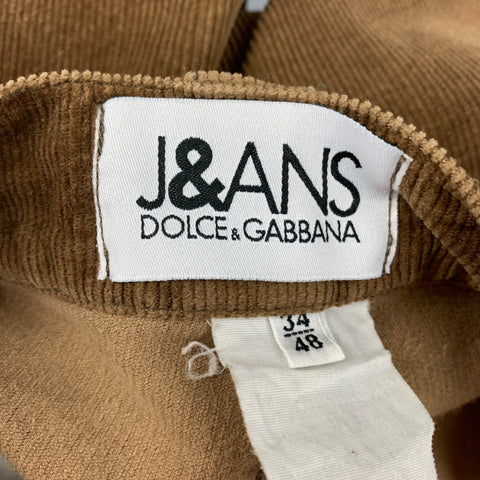 J&ANS by DOLCE & GABBANA Size 34 Brown Corduroy Cotton Casual Pants