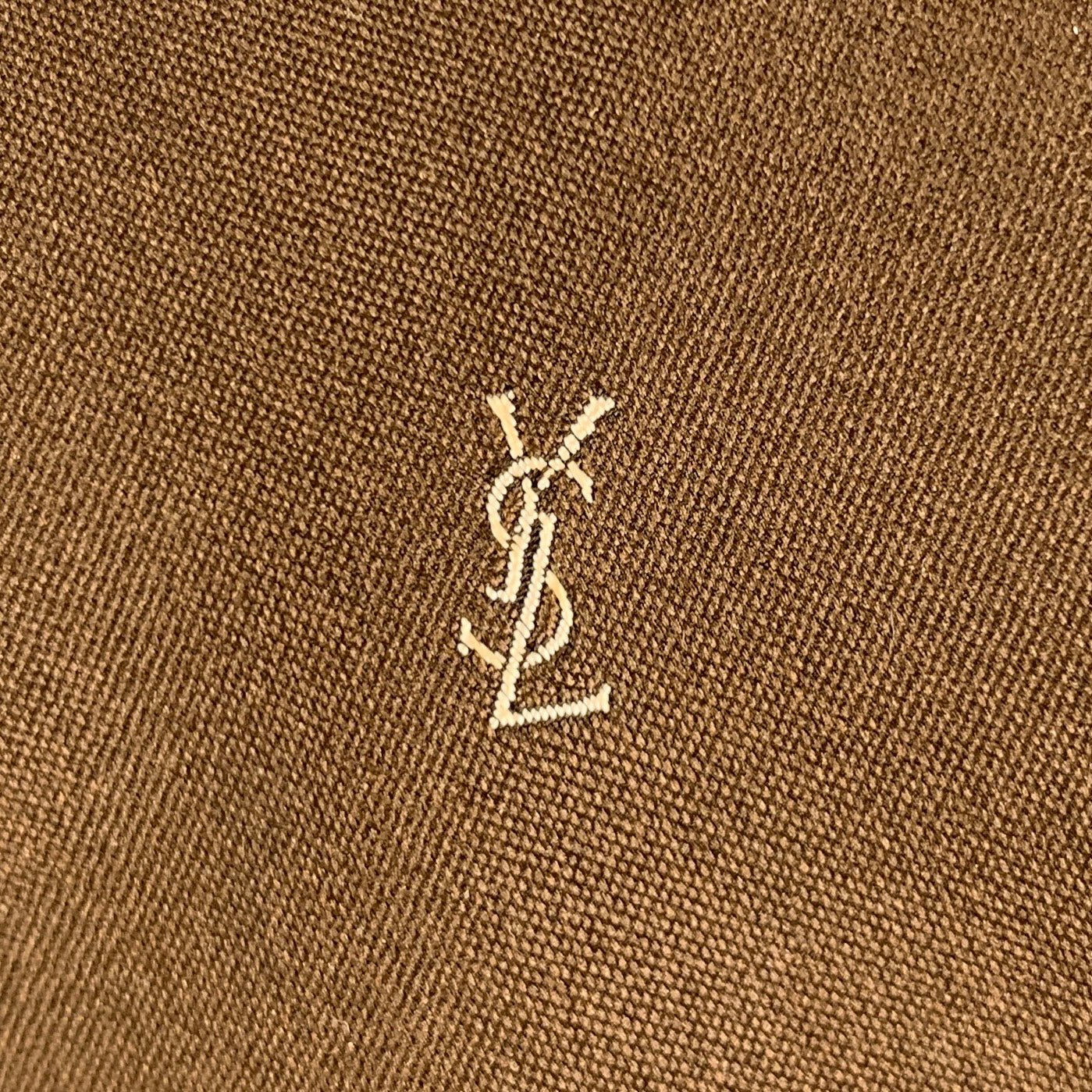 Yves Saint Laurent ネクタイ ニット ブラウン ロゴ Yves Saint