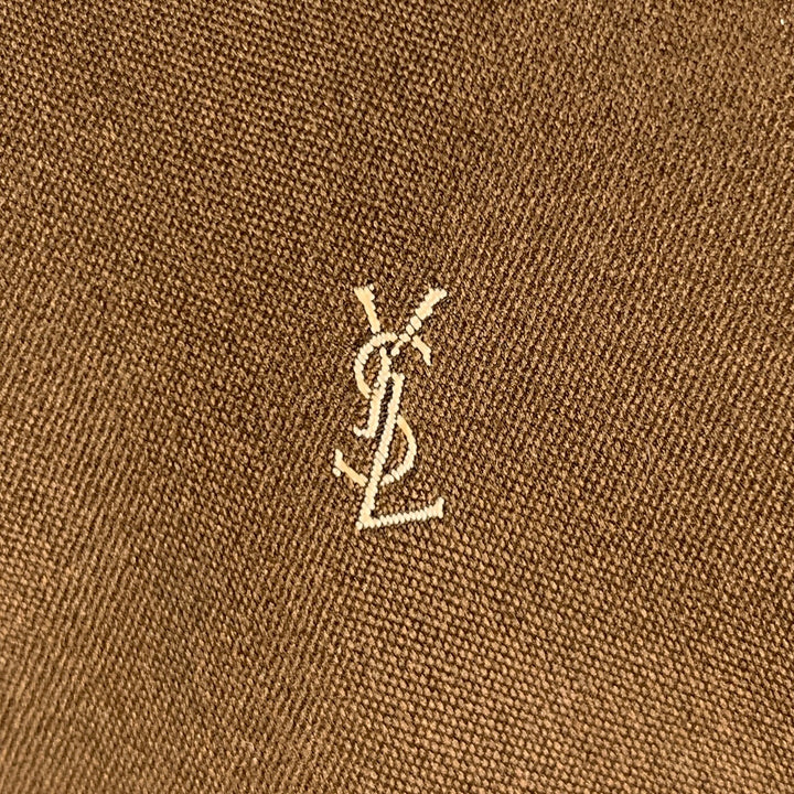 YVES SAINT LAURENT Corbata marrón con monograma YSL