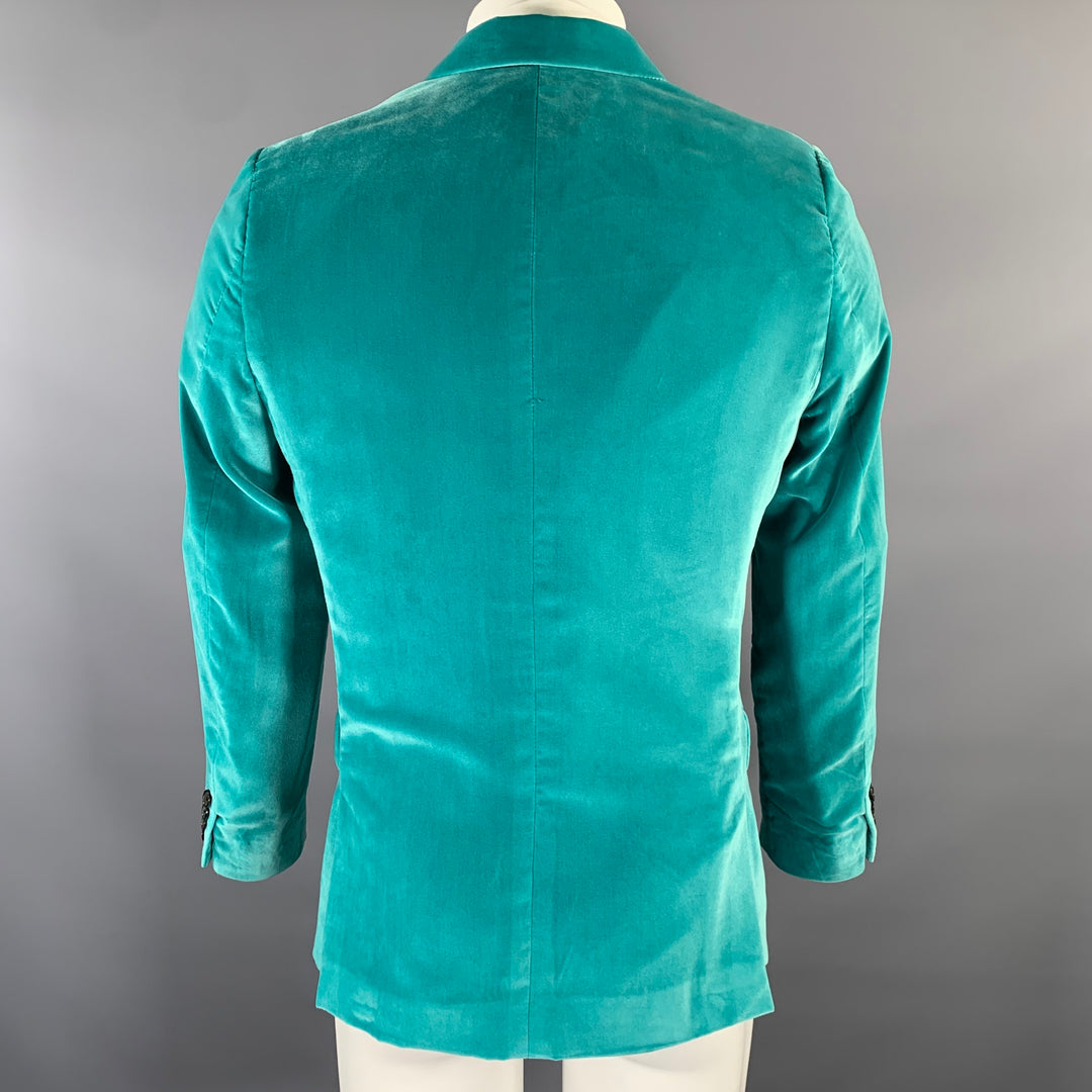 PAUL SMITH Size 38 Teal Polyester Notch Lapel Sport Coat