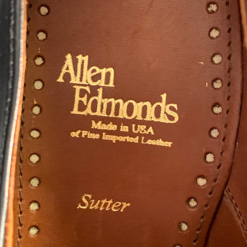 ALLEN EDMONDS Size 7 Sutter Black Leather Derby Lace-Up Shoes