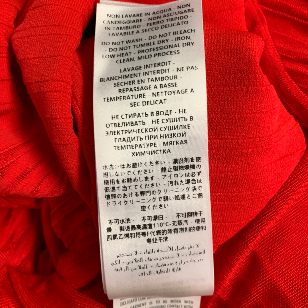 ALEXANDER MCQUEEN Size S Red Viscose Textured Long Sleeve Dress