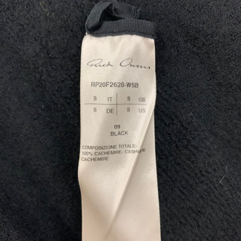 RICK OWENS FW20 Size S Black Cashmere Hooded Cardigan
