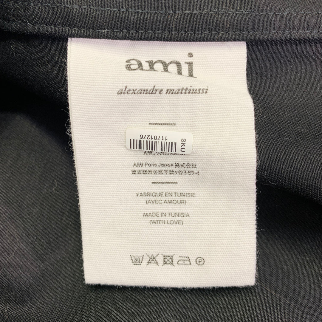 AMI by ALEXANDRE MATTIUSSI Size XL Black Cotton Two Pockets Shirt Jacket