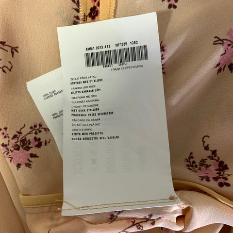 MIU MIU Size 4 Peach Pink Silk MF1335 Floral Knee Length Dress