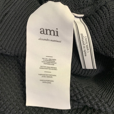 AMI by ALEXANDRE MATTIUSSI Size M Black Knit Cotton Crew Neck Pullover