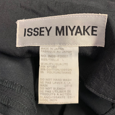 ISSEY MIYAKE Size L Black Nylon Blend Single Breasted Collarless Jacket