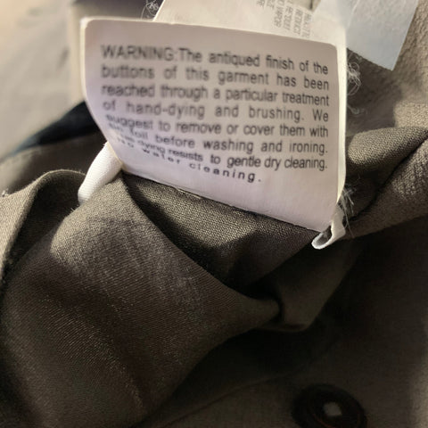 RICK OWENS SS2012 Chest Size 40 Khaki Cotton & Silk Notch Lapel Sport Coat