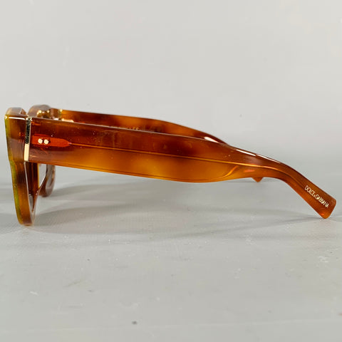 DOLCE & GABBANA Green Brown Marbled Acetate Sunglasses