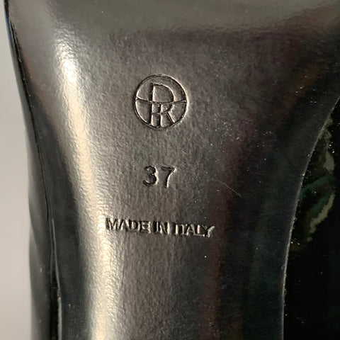 THE ROW Size 7 Black Patent Leather Pointed Toe Pumps