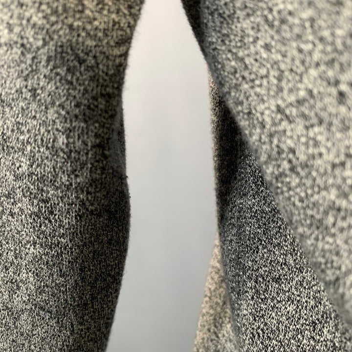 KENZO Size M Grey Heather Logo Patch Cotton Crew Neck Pullover