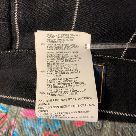 VIVIENNE WESTWOOD Size 34 Black Chalkstripe Wool Strap Cuff Dress Pants