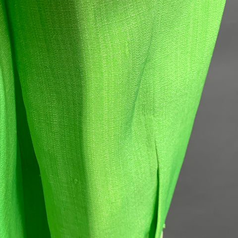 JACQUEMUS Taille S Veste blazer croisée en viscose et soie vert néon blanc Le Splash