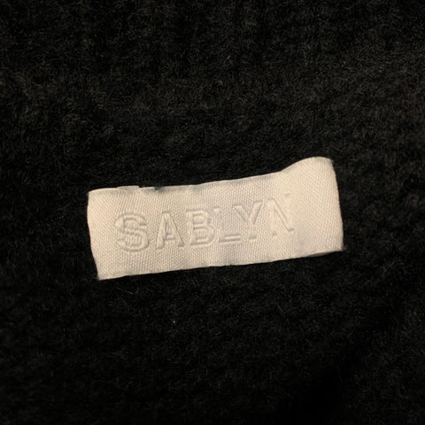 SABLYN Size L Black Cashmere Polyester Turtleneck Sweater
