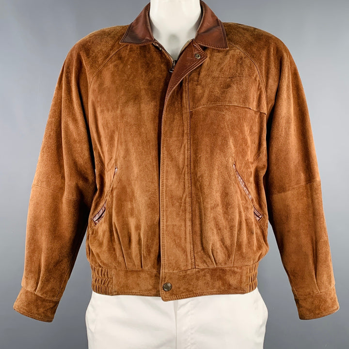 WATER FREE FRIITLIA Size L Camel Suede Bomber Jacket