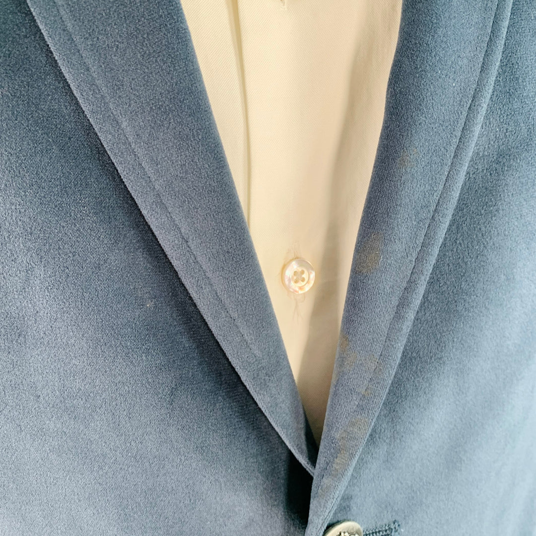 MICHAEL by MICHAEL KORS Size 42 Regular Blue Brown Velvet Elbow Patches Sport Coat
