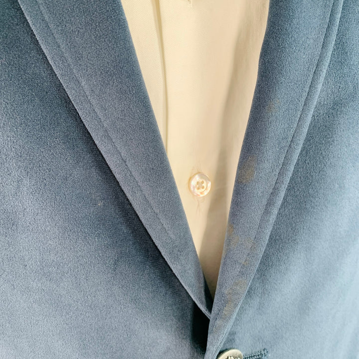 MICHAEL by MICHAEL KORS Size 42 Regular Blue Brown Velvet Elbow Patches Sport Coat