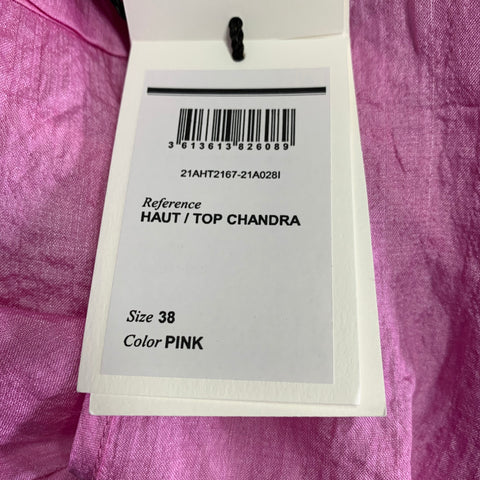 ISABEL MARANT Size 2 Chandra Pink Silk Ruffle Blouse