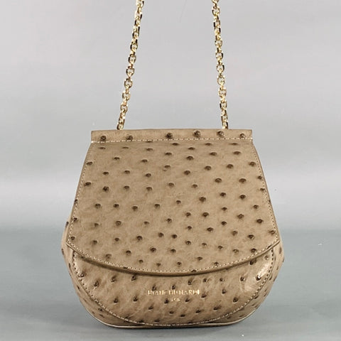 BIANCHI e NARDI Grey Gold Ostrich Convertible Cross Body Belt Bag
