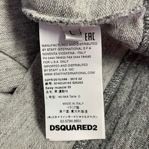 DSQUARED2 Size L Wild Thing Grey Black Heather Cotton Short Sleeve T-shirt