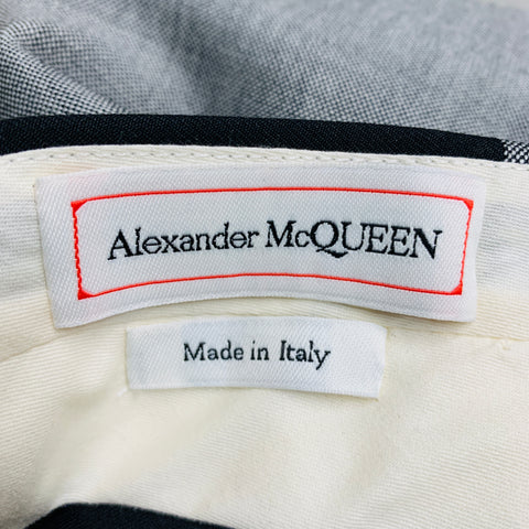 ALEXANDER MCQUEEN Size 38 Black Grey Two Tone Wool Flat Front Dress Pants