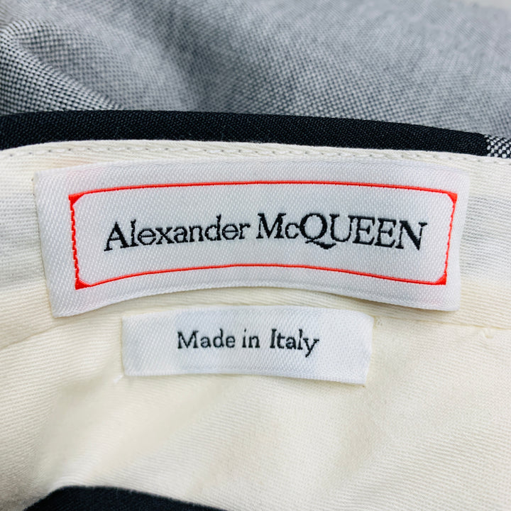 ALEXANDER MCQUEEN Size 38 Black Grey Two Tone Wool Flat Front Dress Pants