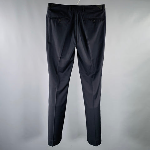 SANDRO Size 32 Navy Black Wool Tuxedo Dress Pants