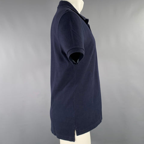 LACOSTE Size M Navy Cotton Half Placket Polo